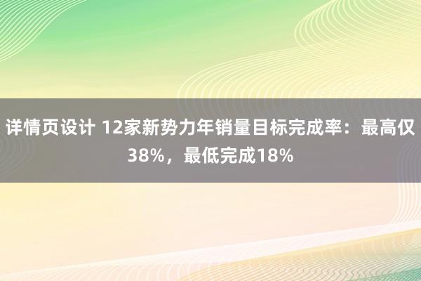 详情页设计 12家新势力年销量目标完成率：最高仅38%，最低完成18%