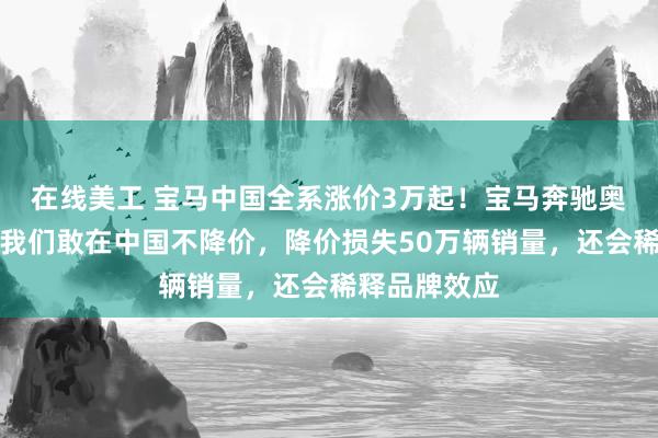 在线美工 宝马中国全系涨价3万起！宝马奔驰奥迪：为何就我们敢在中国不降价，降价损失50万辆销量，还会稀释品牌效应