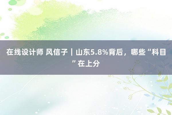 在线设计师 风信子｜山东5.8%背后，哪些“科目”在上分